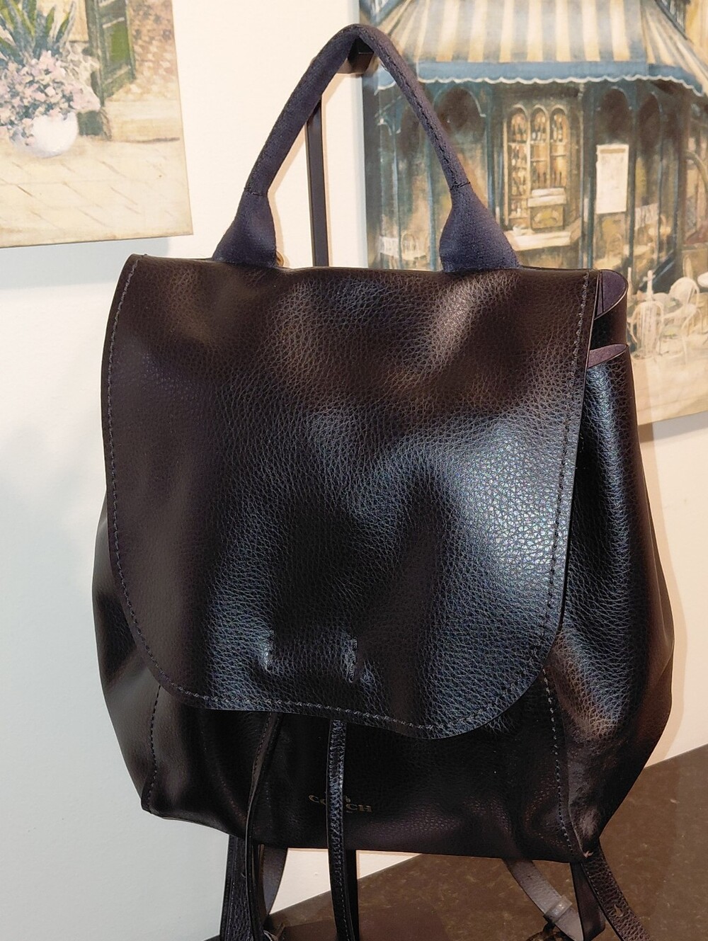 Coach Black Leather Large Darby Backpack F38556 VGC